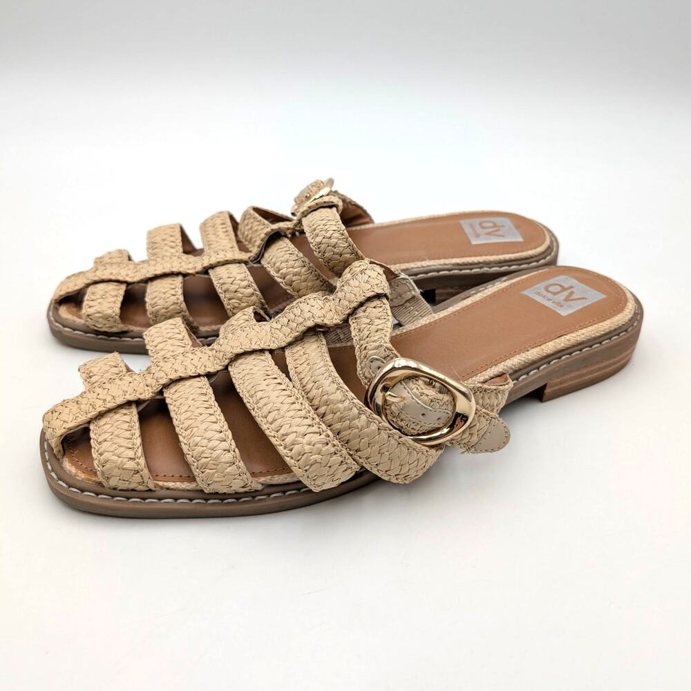 DV by Dolce Vita Fyona Mule Sandals Buckle Women's Raffia Size US11 EU41